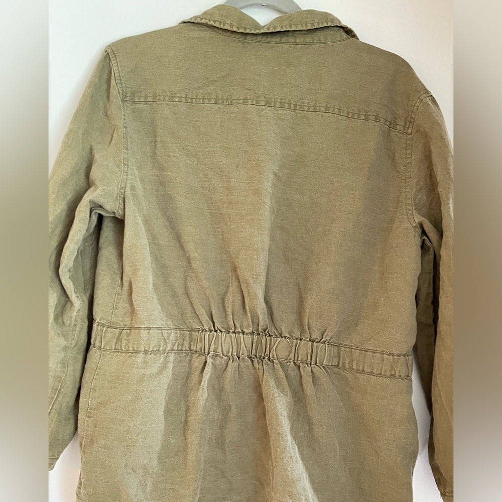 Nicole Miller Military Green Utility Zip Up and Snap Jacket. - Picture 3 of 6